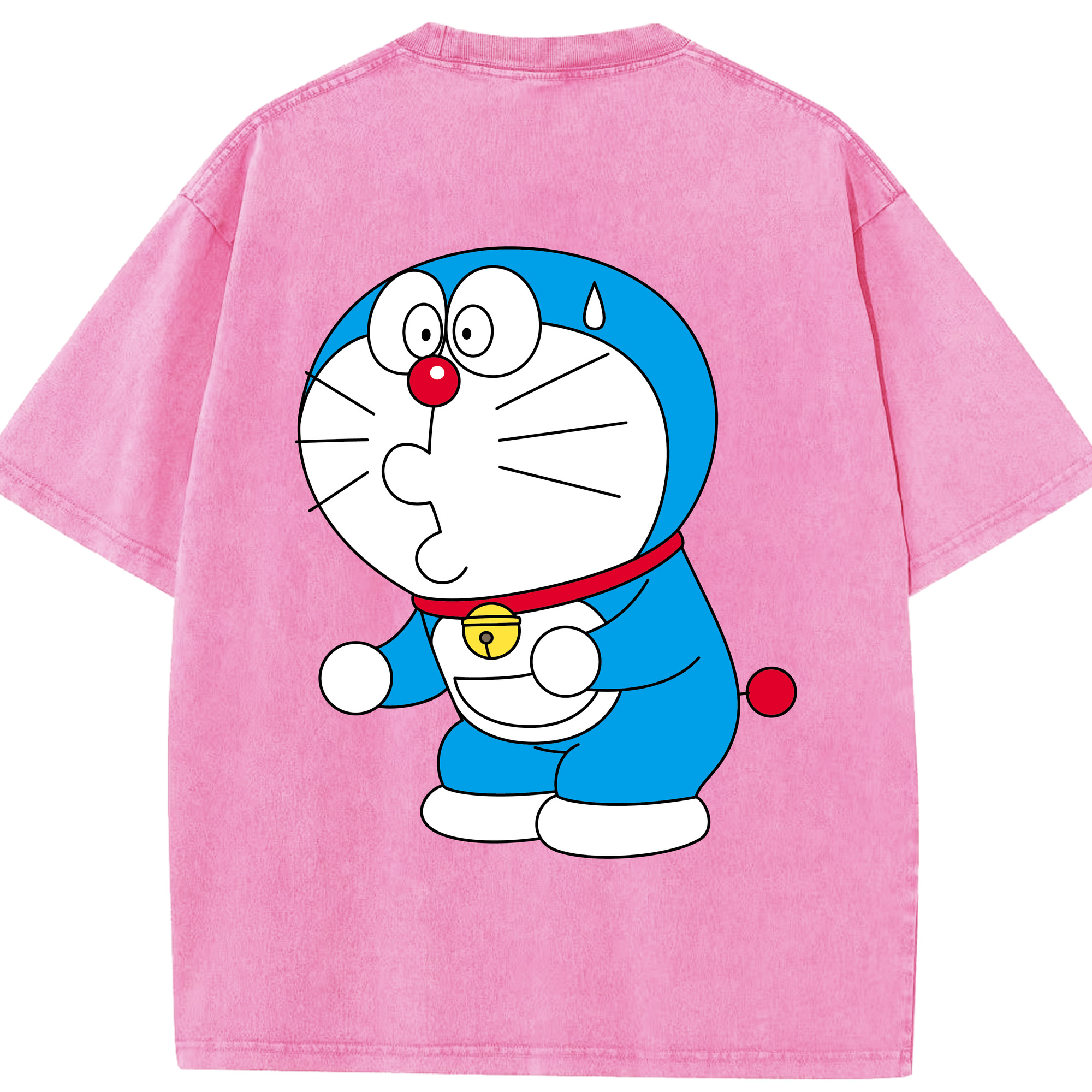 （画像用） ドラえもん Doraemon 綿100% ヴィンテージ風 半袖Tシャツ（背面プリント）